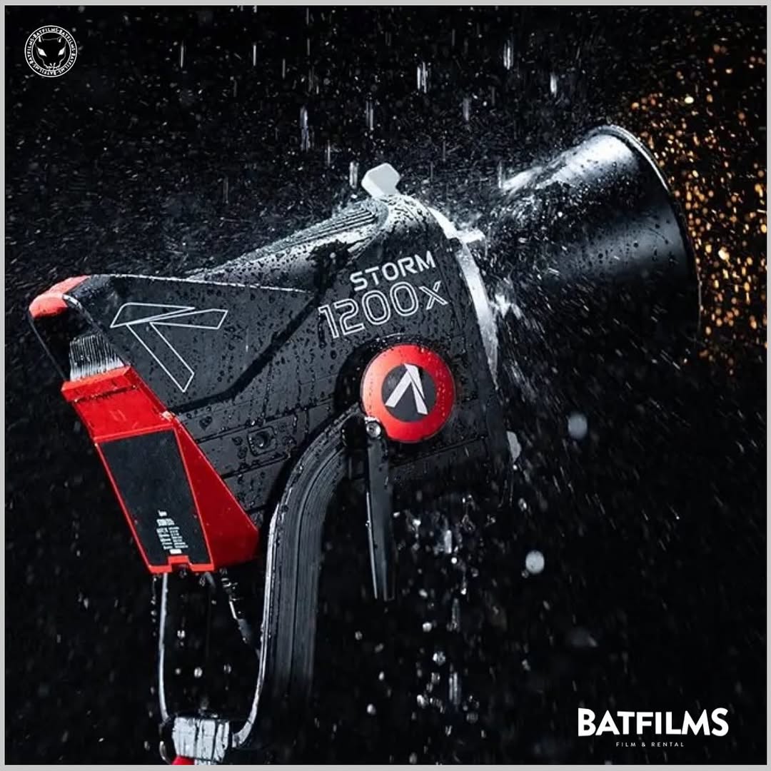 Storm 1200X professional cinema camera with water droplets