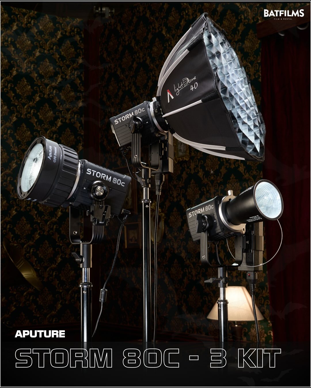 Aputure Storm 80c - 3 Kit con accesorios